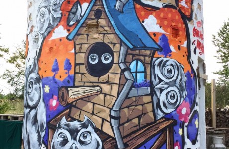 Snehvide Street Art maleri