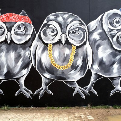 Stine Hvid owl squad streetart