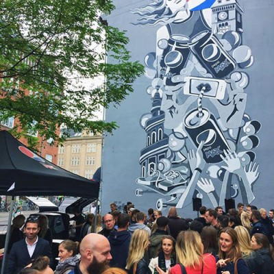 Launch party for Stine Hvid pepsi max mural