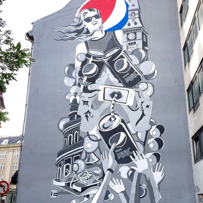 Stine Hvid Pepsi Max mural in Copenhagen