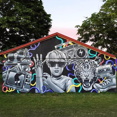 "Street art Stine Hvid Roskilde Festival 2015"