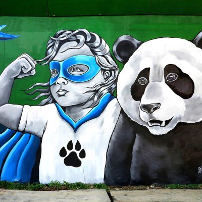 Stine Hvid Panda Super Kid mural