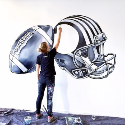 stine hvid mural nfl helmet