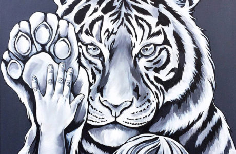 stine hvid one tiger painting