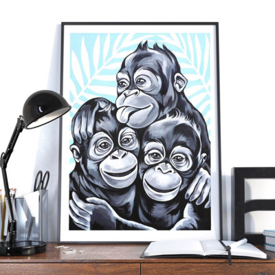 stine hvid monkey buddies poster