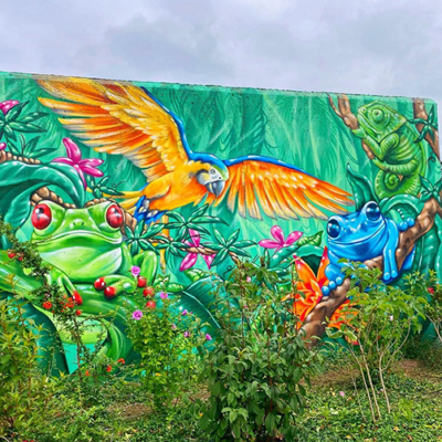 stine-hvid-vægmaleri-mural-street-art-rainforest